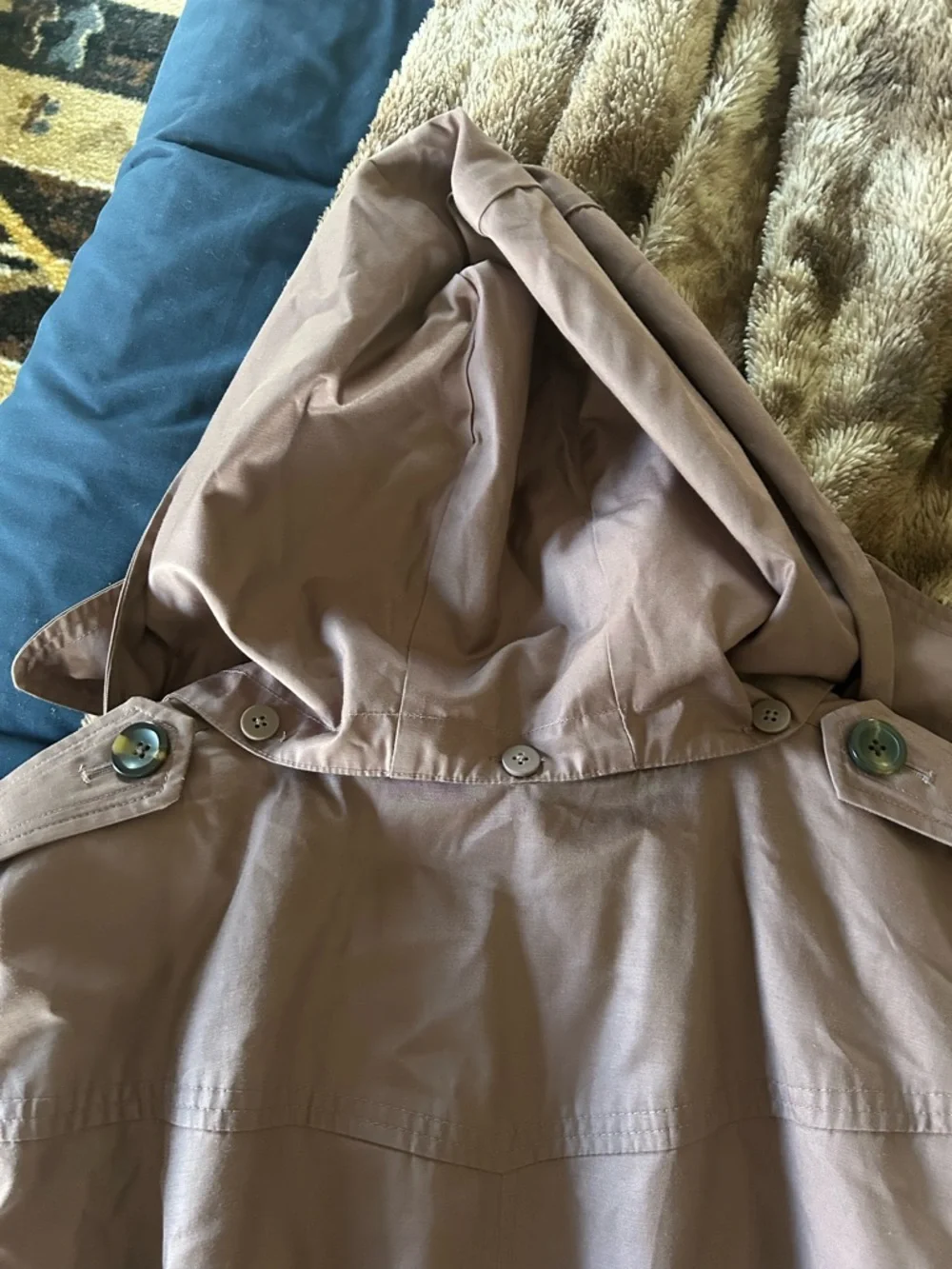 London Fog Dusty Mauve Trench Coat with Belt - Picture 6 of 6